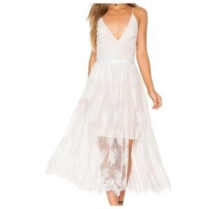 Women's Free People Ivory Combo Matchpoint Midi Lace Dress 12